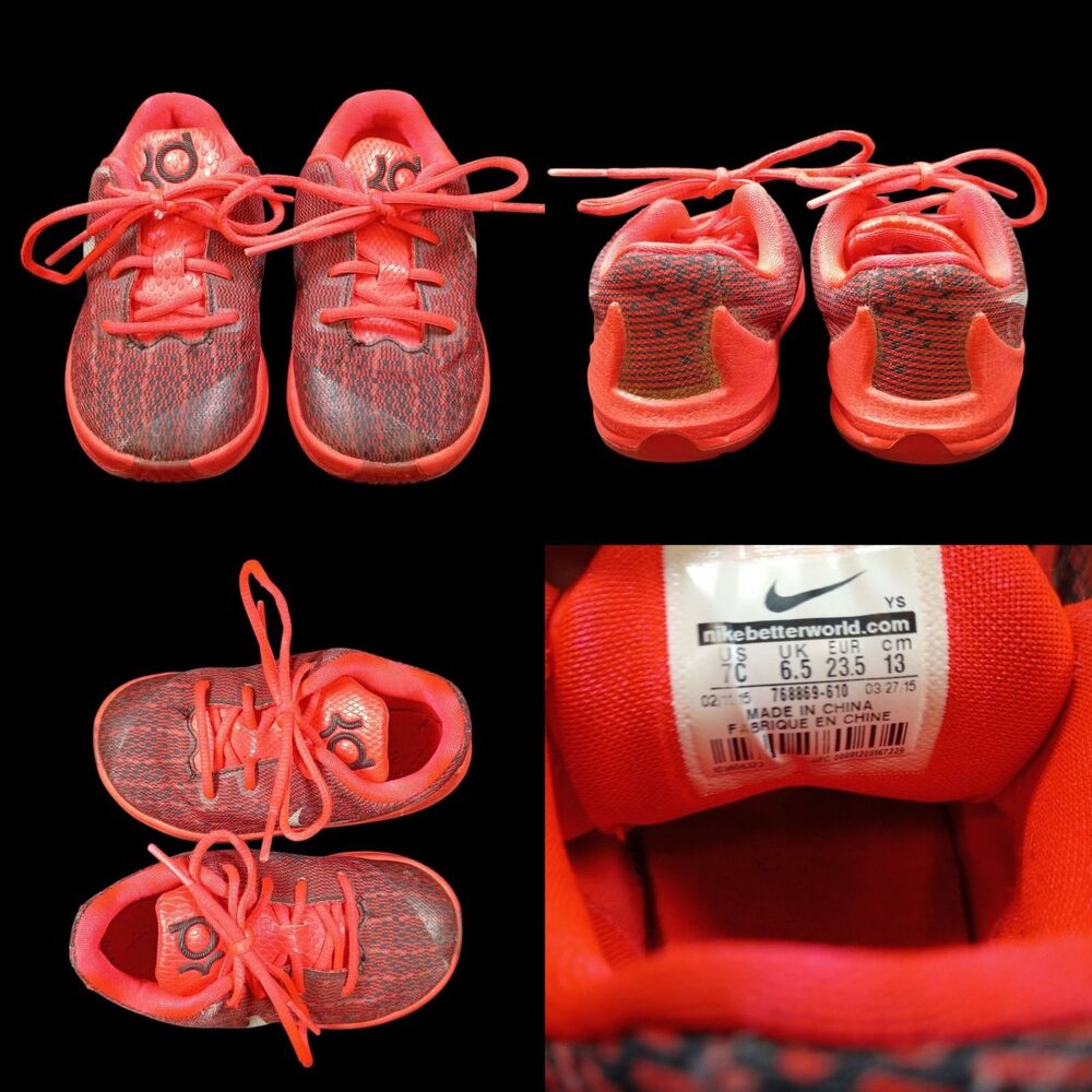 Nike KD 8 VIII Athletic Shoes Bright Crimson/Black (768869-610) Toddler 7c